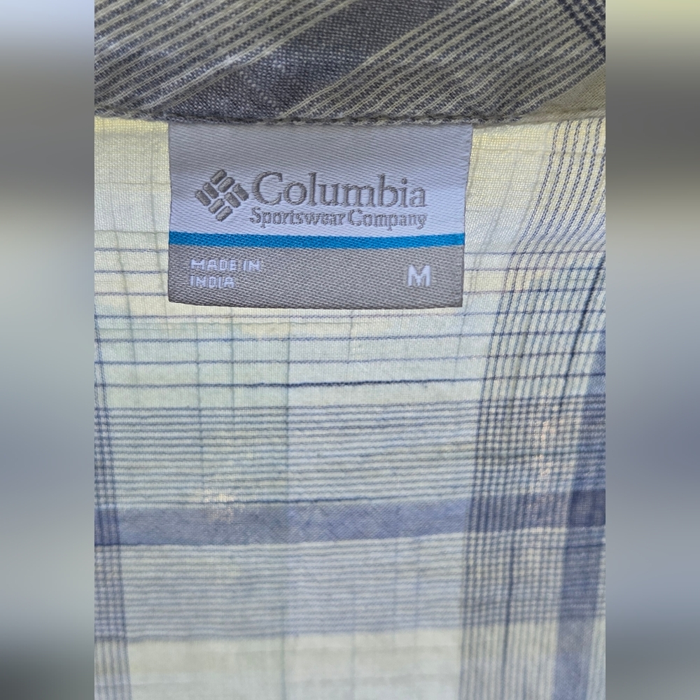 Columbia Blue&White Fitted Long Sleeve Button Down Shirt Sierra Nevada SzM - Picture 4 of 9